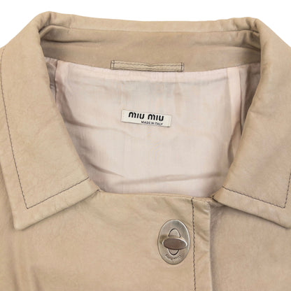 Vintage 2010 Miu Miu Leather Trench Jacket Womens Size S