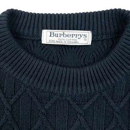 Vintage 90s Burberry Embroidered Knit Jumper Size XL