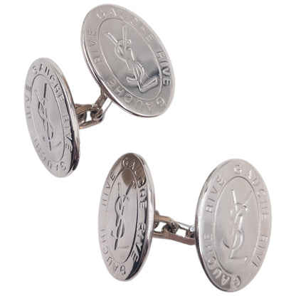 Vintage YSL Yves Saint Rive Gauche Embossed Chain Cuff Links