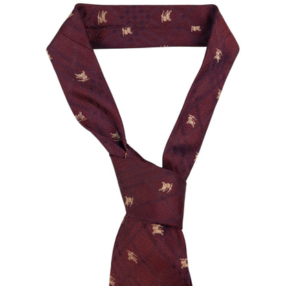 Vintage Burberry Nova Check Monogram Silk Tie