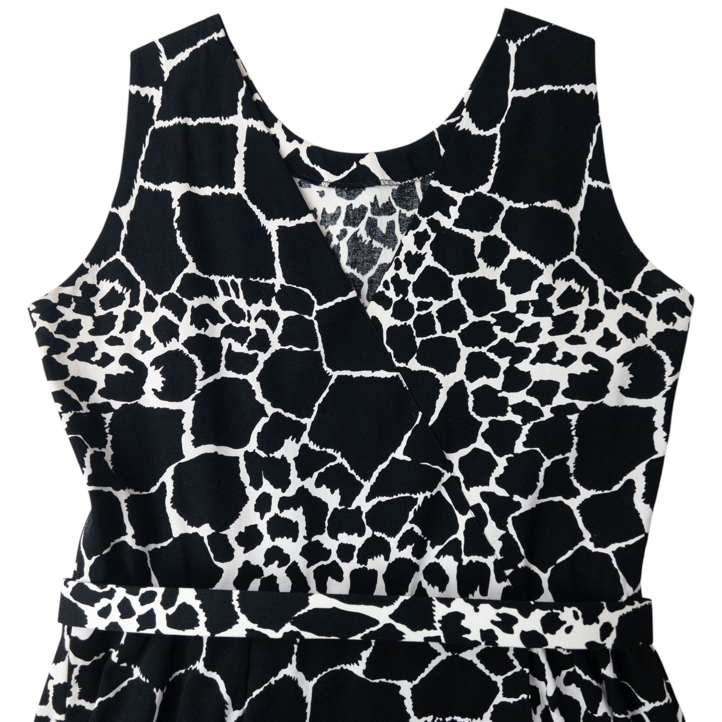 Vintage 80s YSL Yves Saint Laurent Giraffe Print Belt Waist Dress Womens Size L