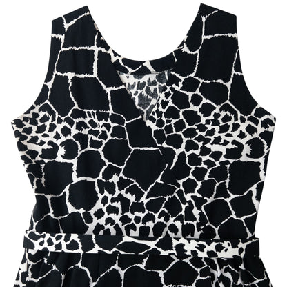 Vintage 80s YSL Yves Saint Laurent Giraffe Print Belt Waist Dress Womens Size L