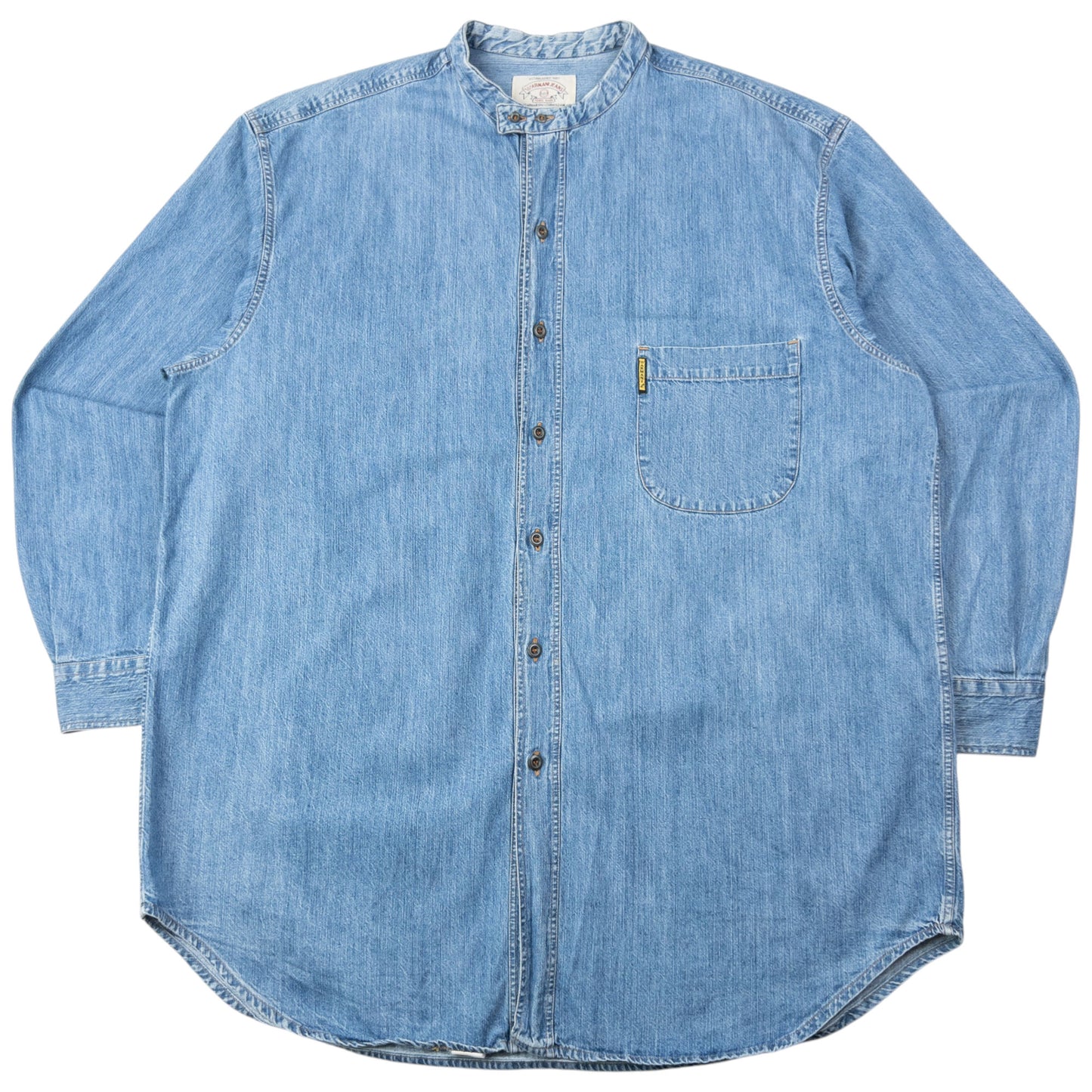 Vintage 90s Armani Jeans Long Sleeve Button Up Denim Shirt Size XL