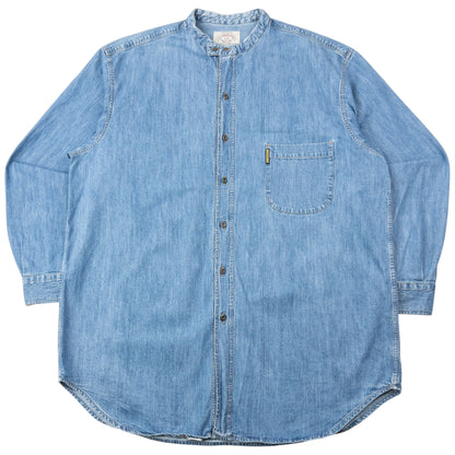 Vintage 90s Armani Jeans Long Sleeve Button Up Denim Shirt Size XL
