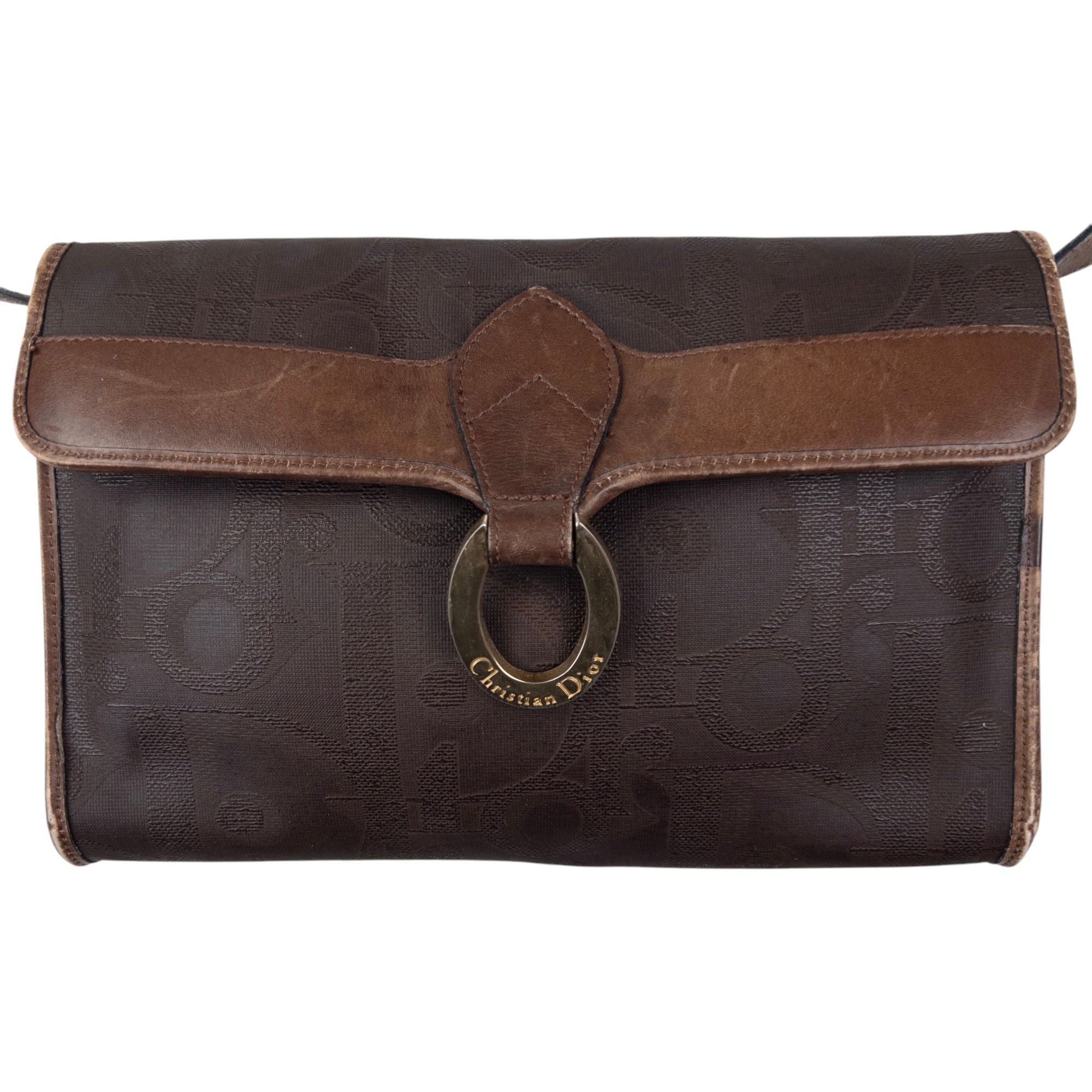 Vintage Dior Monogram Leather Crossbody Bag