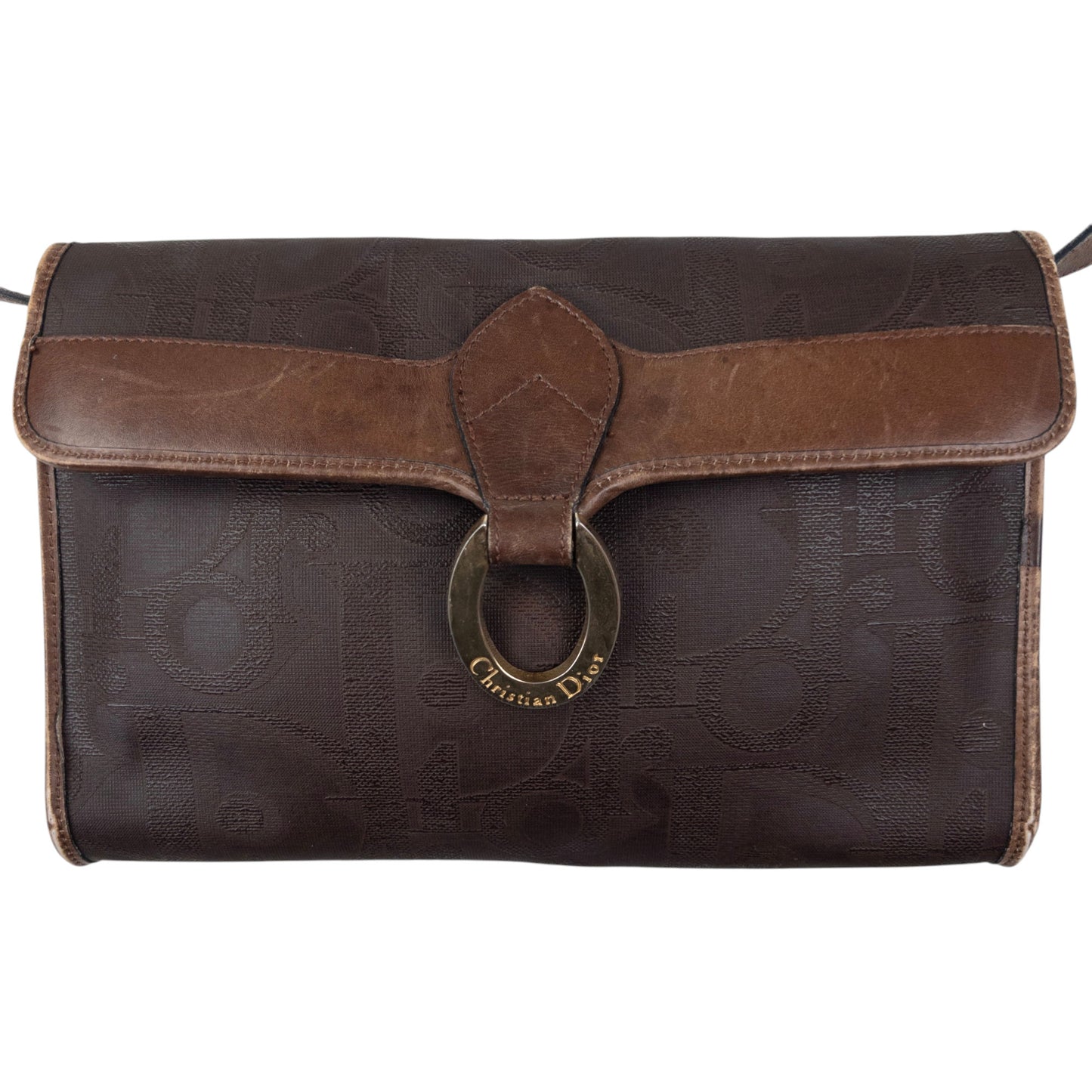 Vintage Dior Monogram Leather Crossbody Bag
