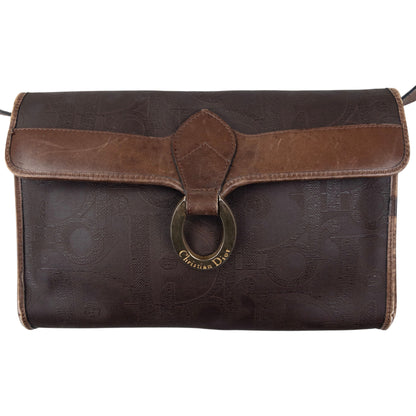 Vintage Dior Monogram Leather Crossbody Bag