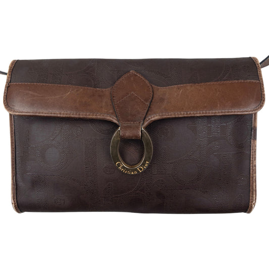 Vintage Dior Monogram Leather Crossbody Bag