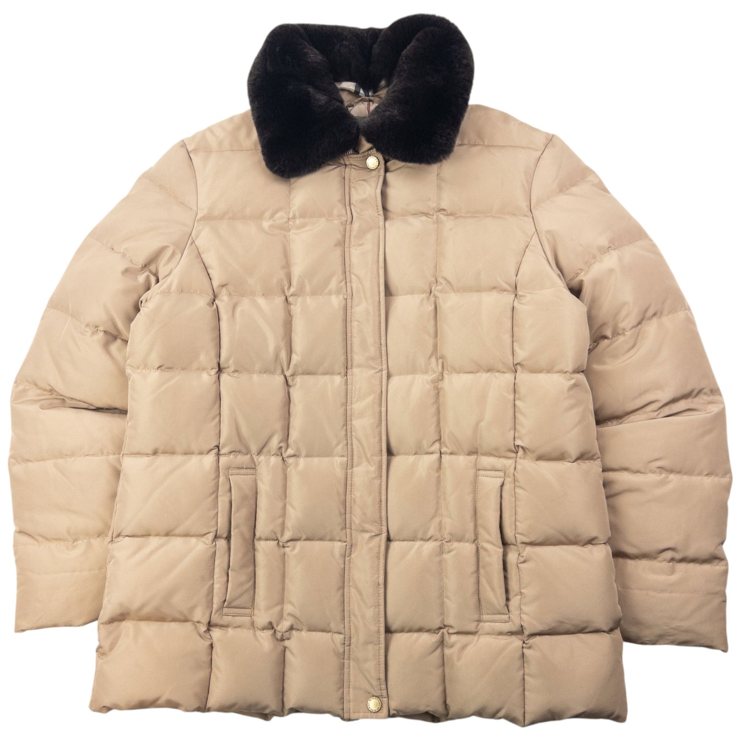 Vintage 2000s Burberry Nova Check Lined Quilted Puffer Jacket Womens Size L