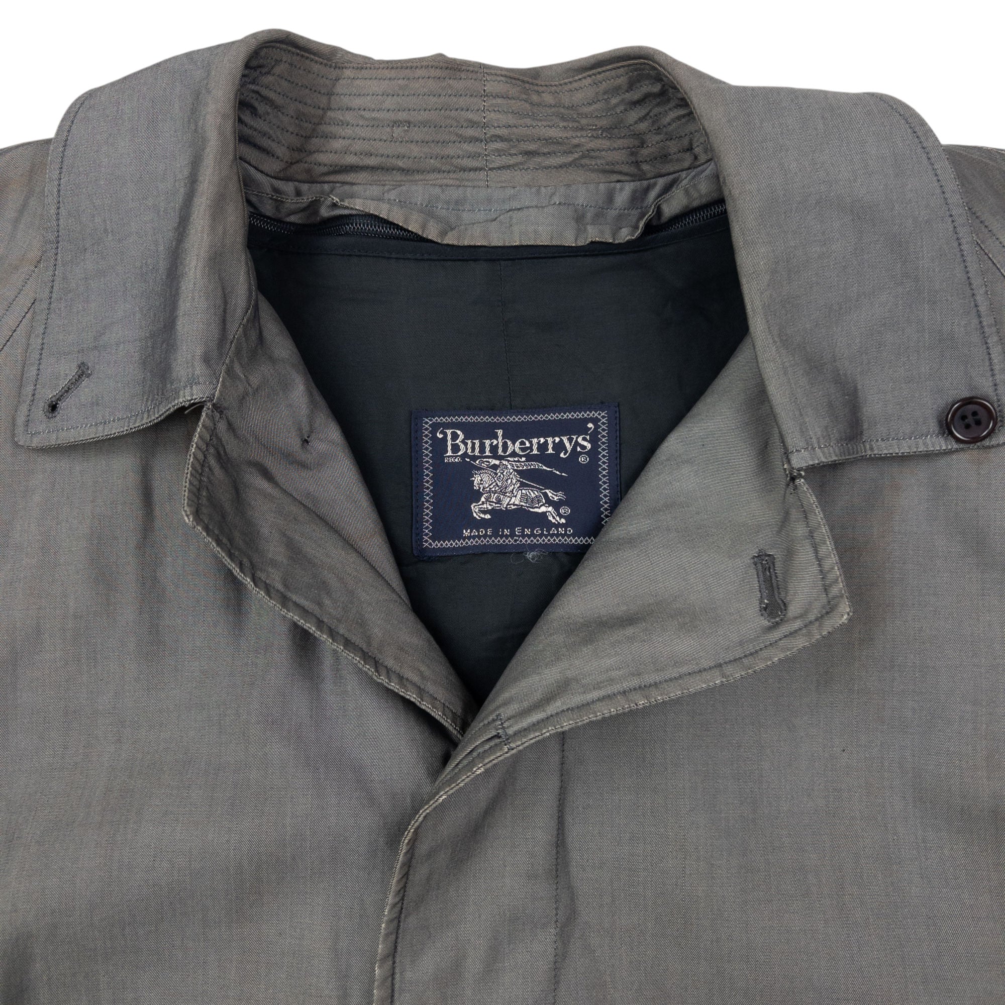 Vintage 90s Burberry Fleece Lined Button Up Trench Jacket Size XL