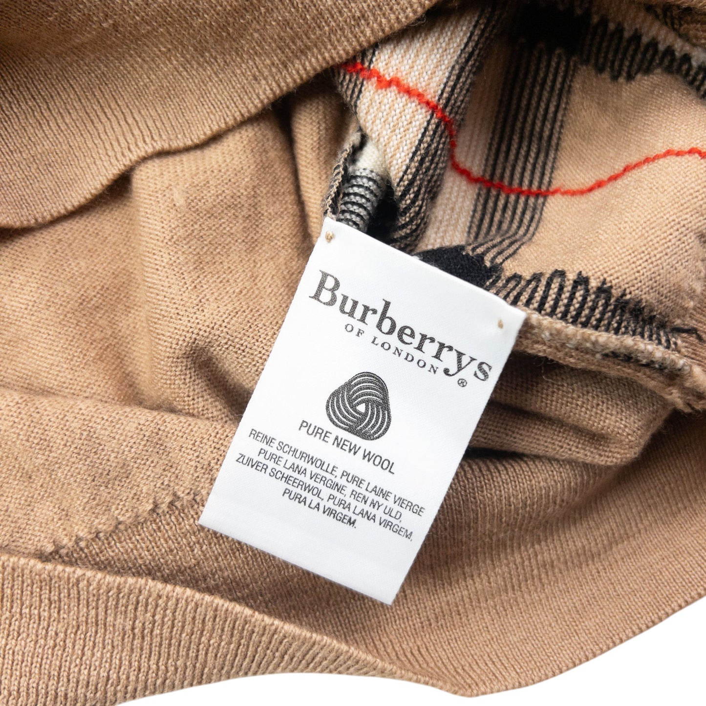 Vintage 90s Burberry Nova Check Wool Polo Jumper Size S