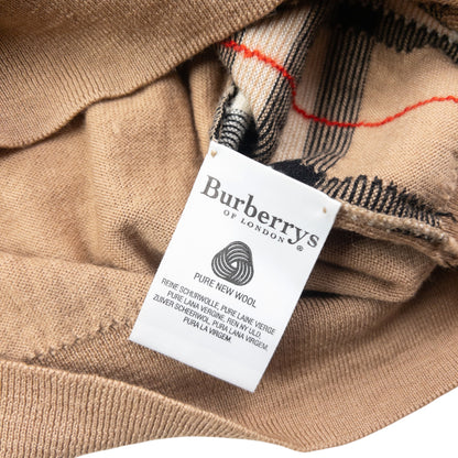 Vintage 90s Burberry Nova Check Wool Polo Jumper Size S
