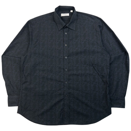 Vintage 2000s YSL Yves Saint Laurent Monogram Long Sleeve Button Up Shirt Size XL