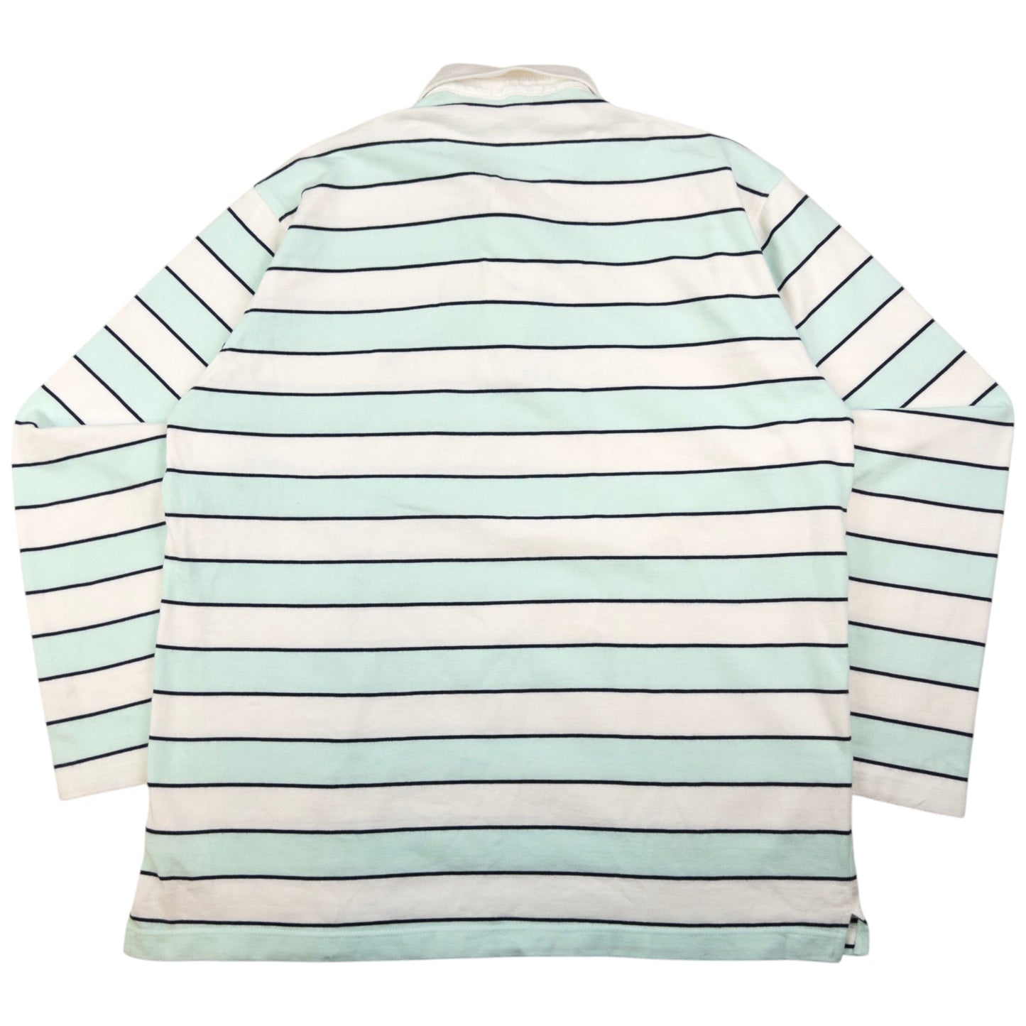 Vintage Burberry Striped Long Sleeve Rugby Polo Shirt Size M