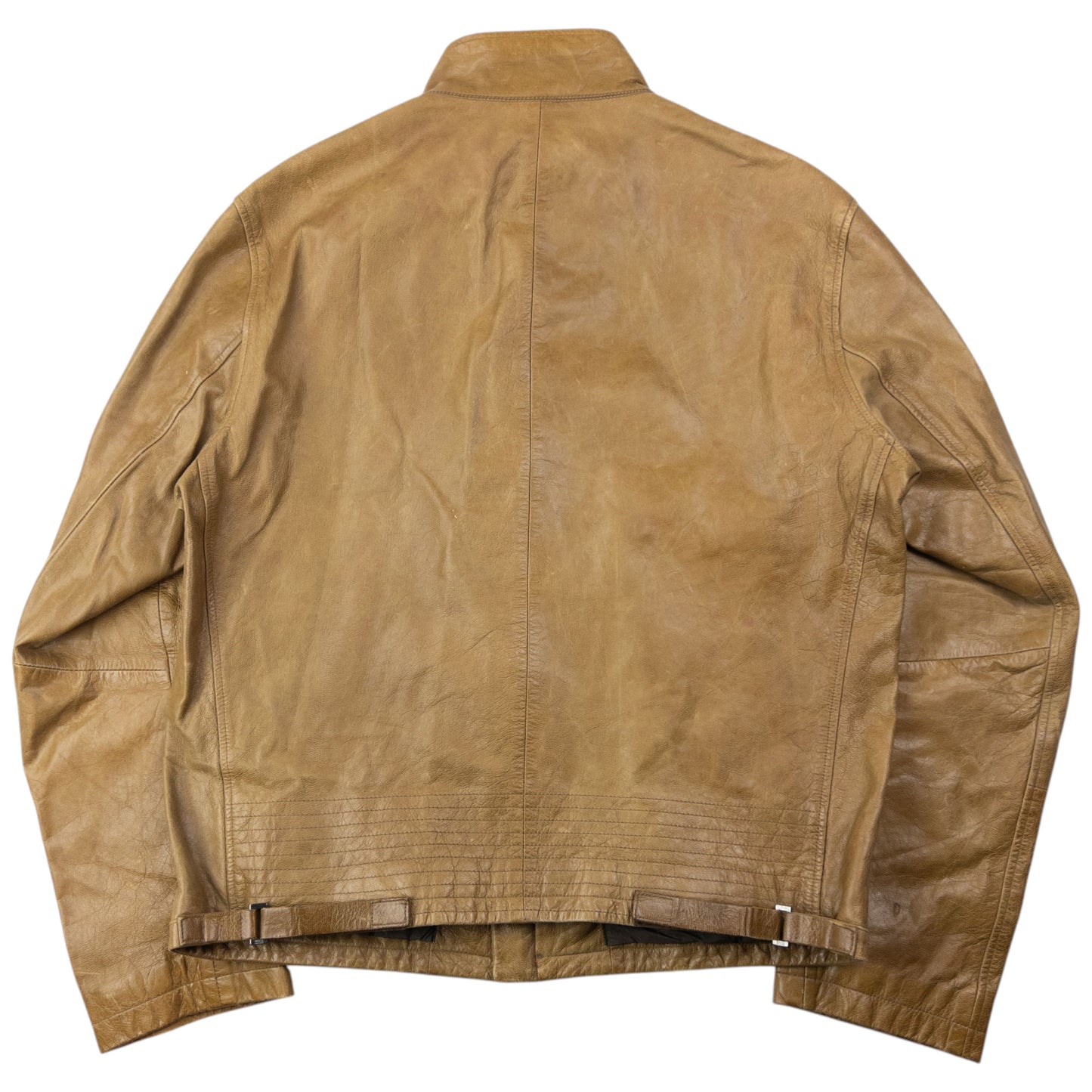 Vintage 2000s Hugo Boss Zip Up Leather Jacket Size S