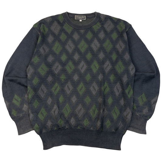 Vintage 80s Dior Monsieur Pattern Jumper Size XS