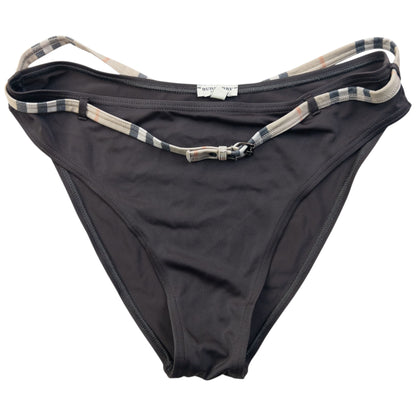 Vintage Burberry Nova Check Trim Buckle Bikini Set Womens Size M
