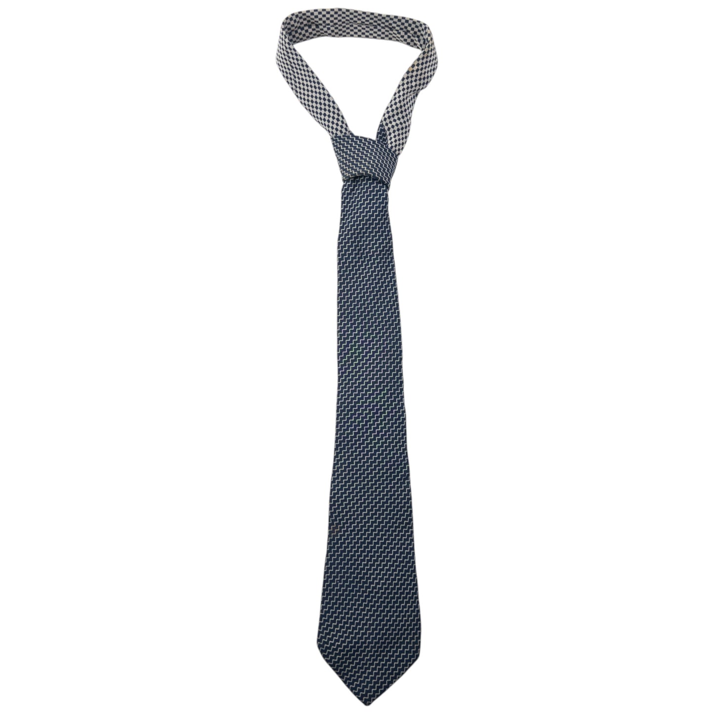 Vintage 90s Issey Miyake Zig Zag Pattern Silk Tie