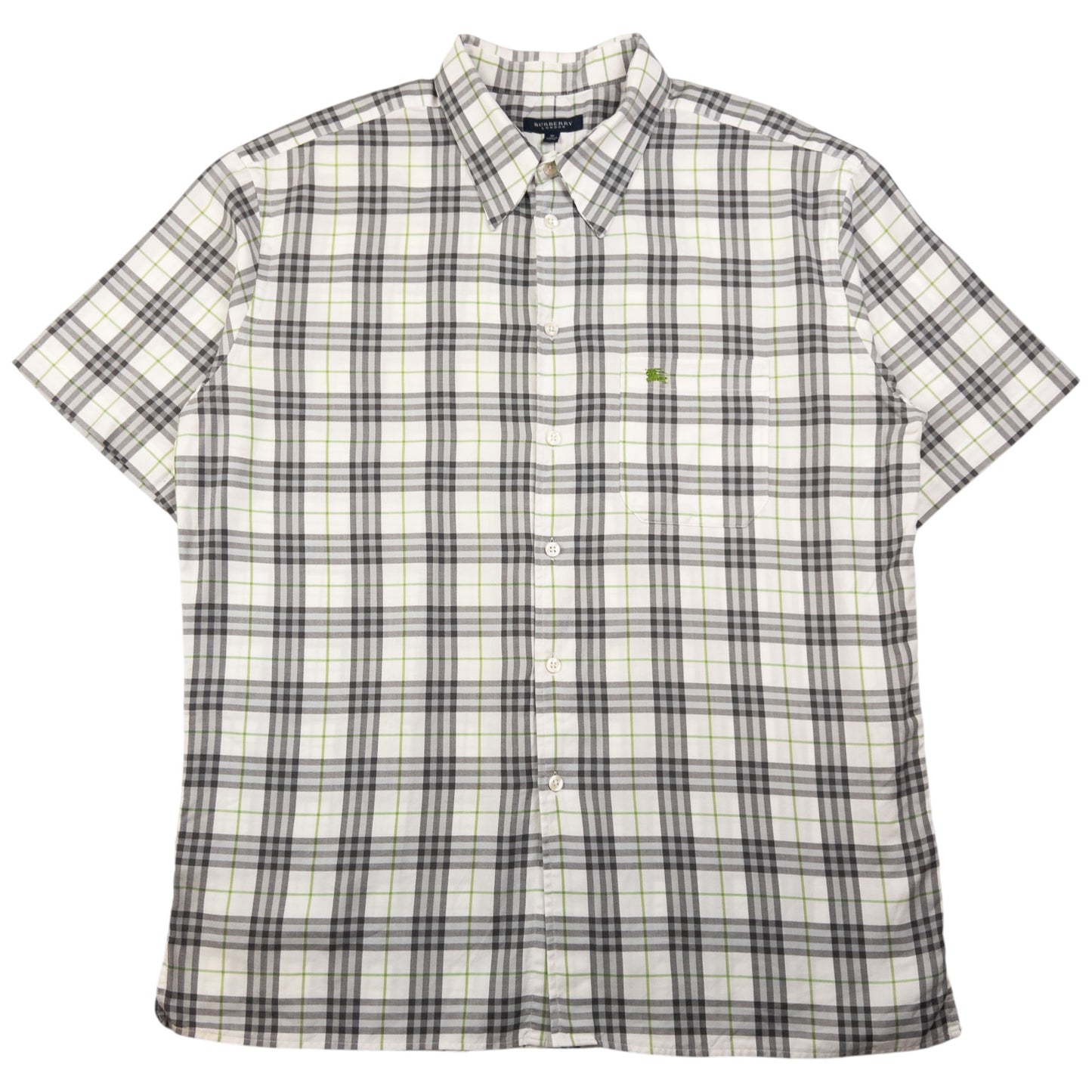 Vintage Burberry Nova Check Short Sleeve Button Up Shirt Size XL