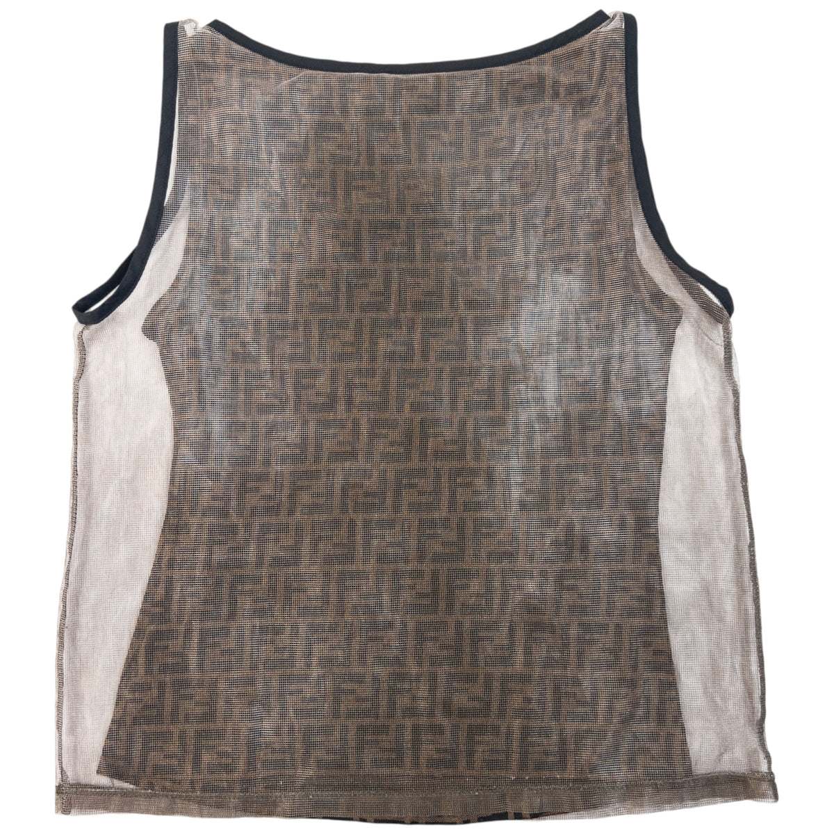 Vintage 90s Fendi Monogram Layered Mesh Top Womens Size M