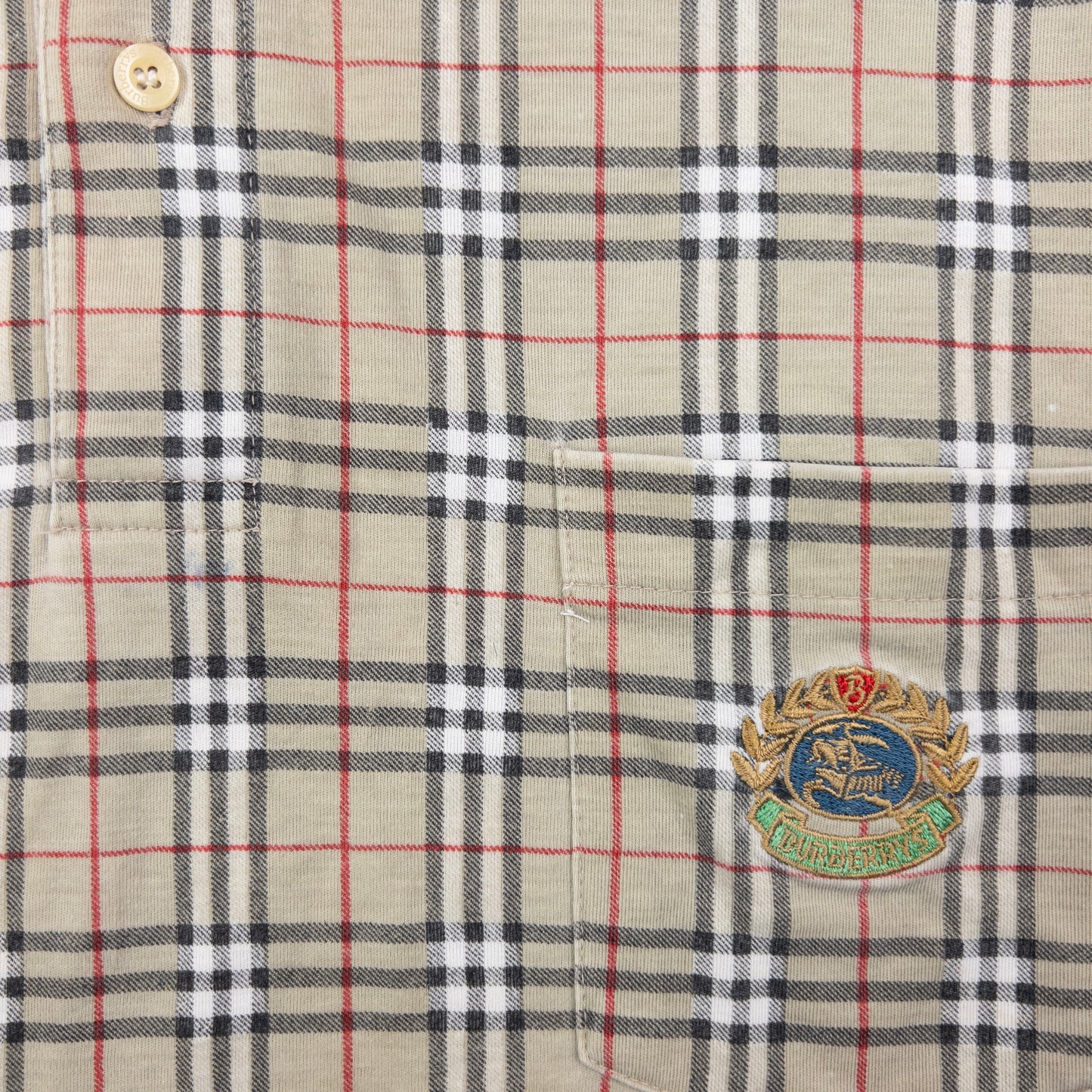 Vintage 90s Burberry Nova Check Polo Shirt Size XL