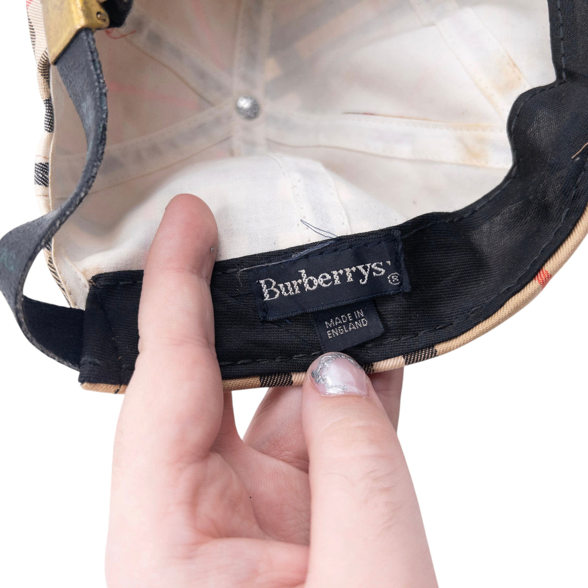 Vintage 90s Burberry Nova Check Hat in beige, photo 5