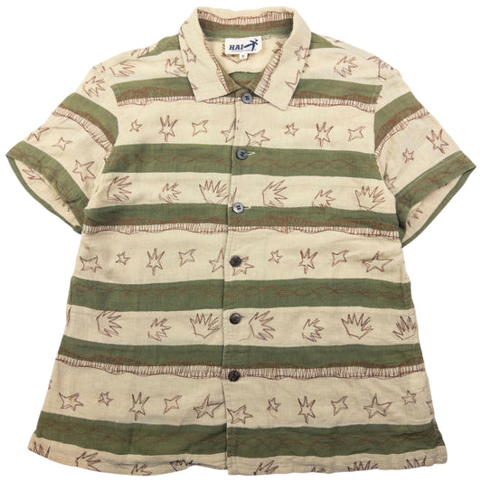 Vintage Hai Sporting Gear By Issey Miyake Embroidered Button Up Shirt Size XS