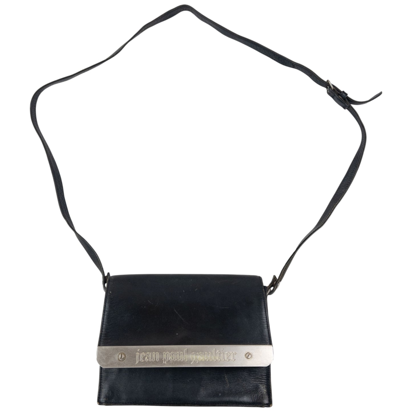 Vintage 2000s Jean Paul Gaultier Embossed Leather Crossbody Bag