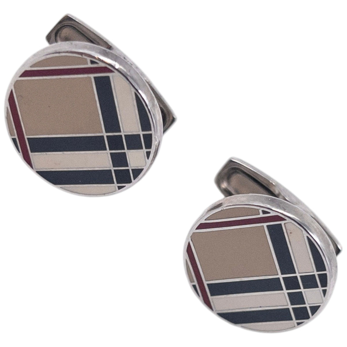 Vintage 2000s Burberry Nova Check Cufflinks