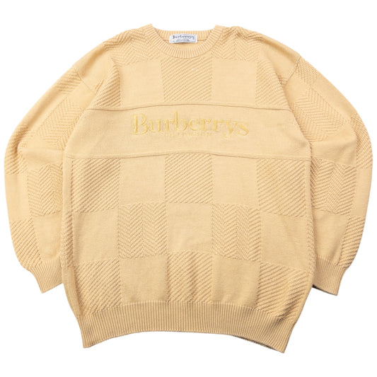 Vintage 90s Burberry Embroidered Knit Jumper Size M