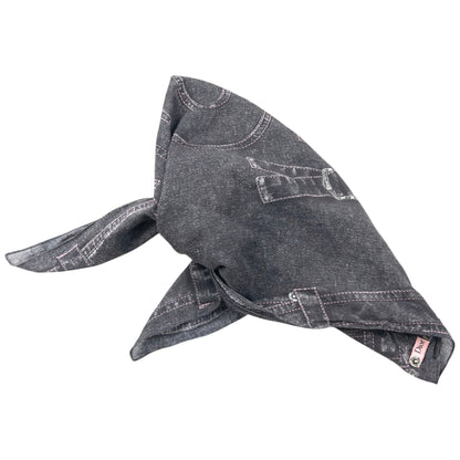 Vintage 2000s Dior By John Galliano Denim Print Silk Scarf