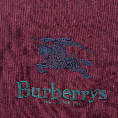 Vintage 90s Burberry Embroidered Wool Knit Jumper Size XS