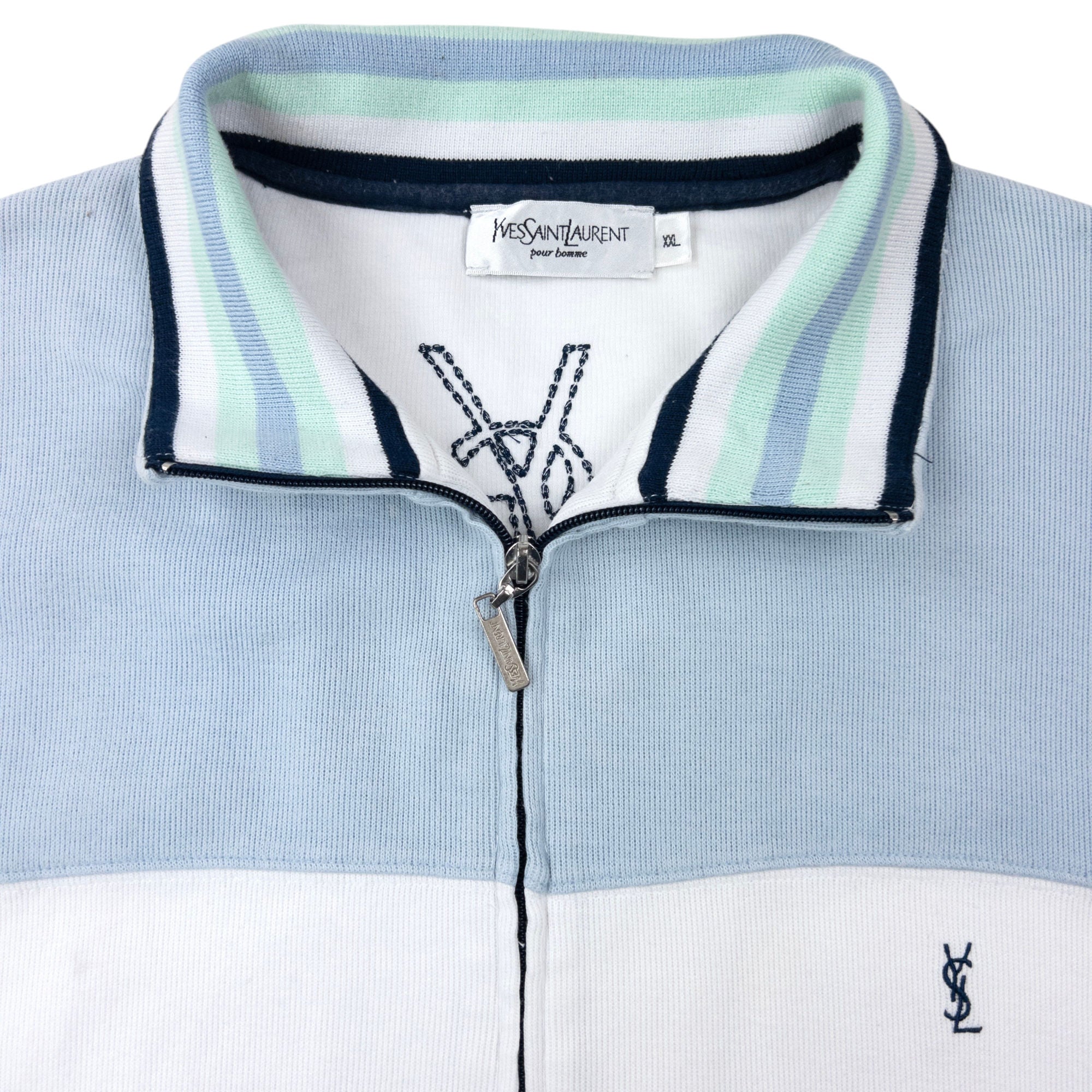 Vintage 2000s YSL Yves Saint Laurent Zip Up Sweatshirt Size XL