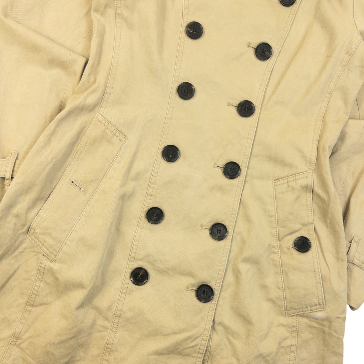 Vintage 2000s Burberry Nova Check Lined Trench Jacket Womens Size S