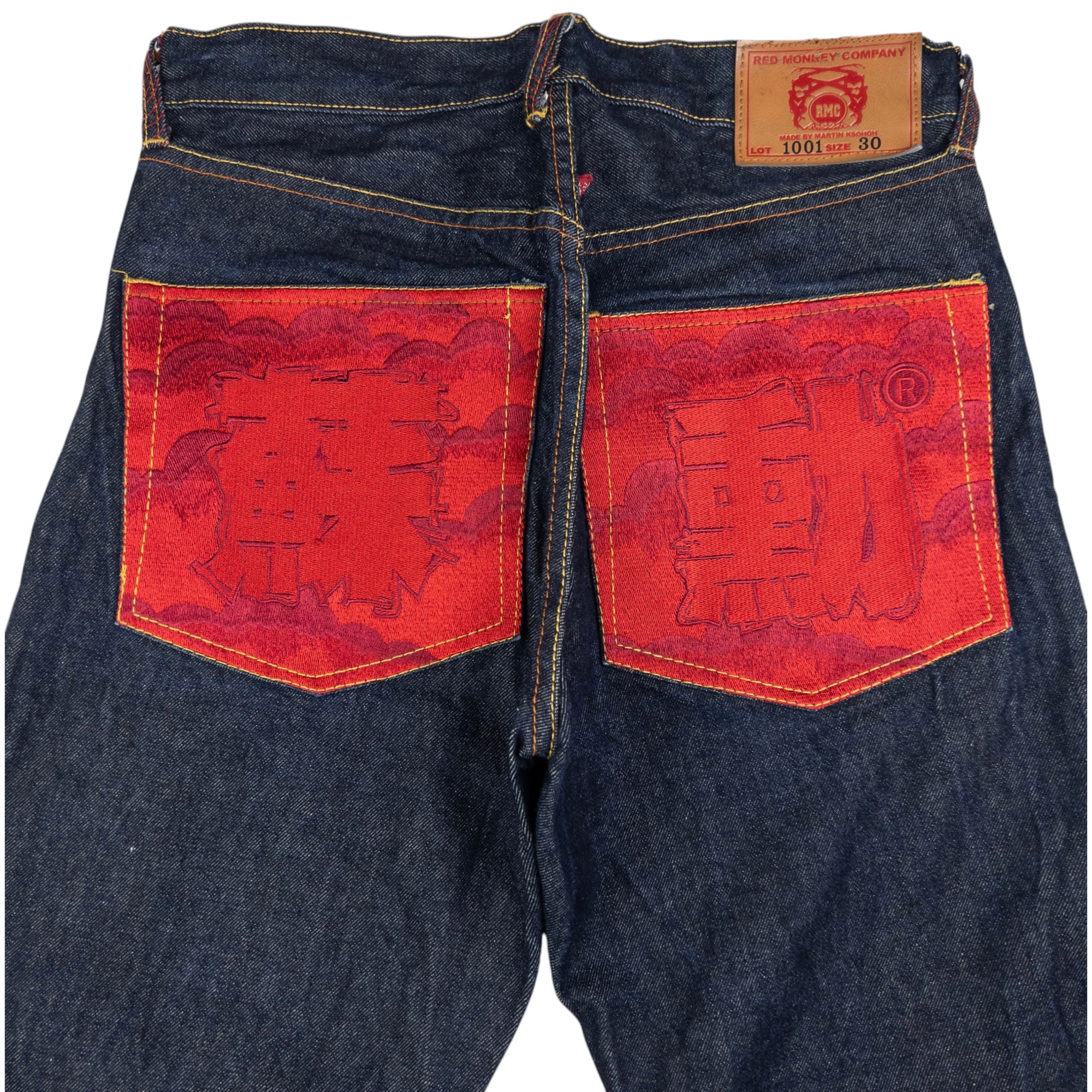 Vintage RMC Red Monkey Company Embroidered Japanese Denim Jeans Size W31