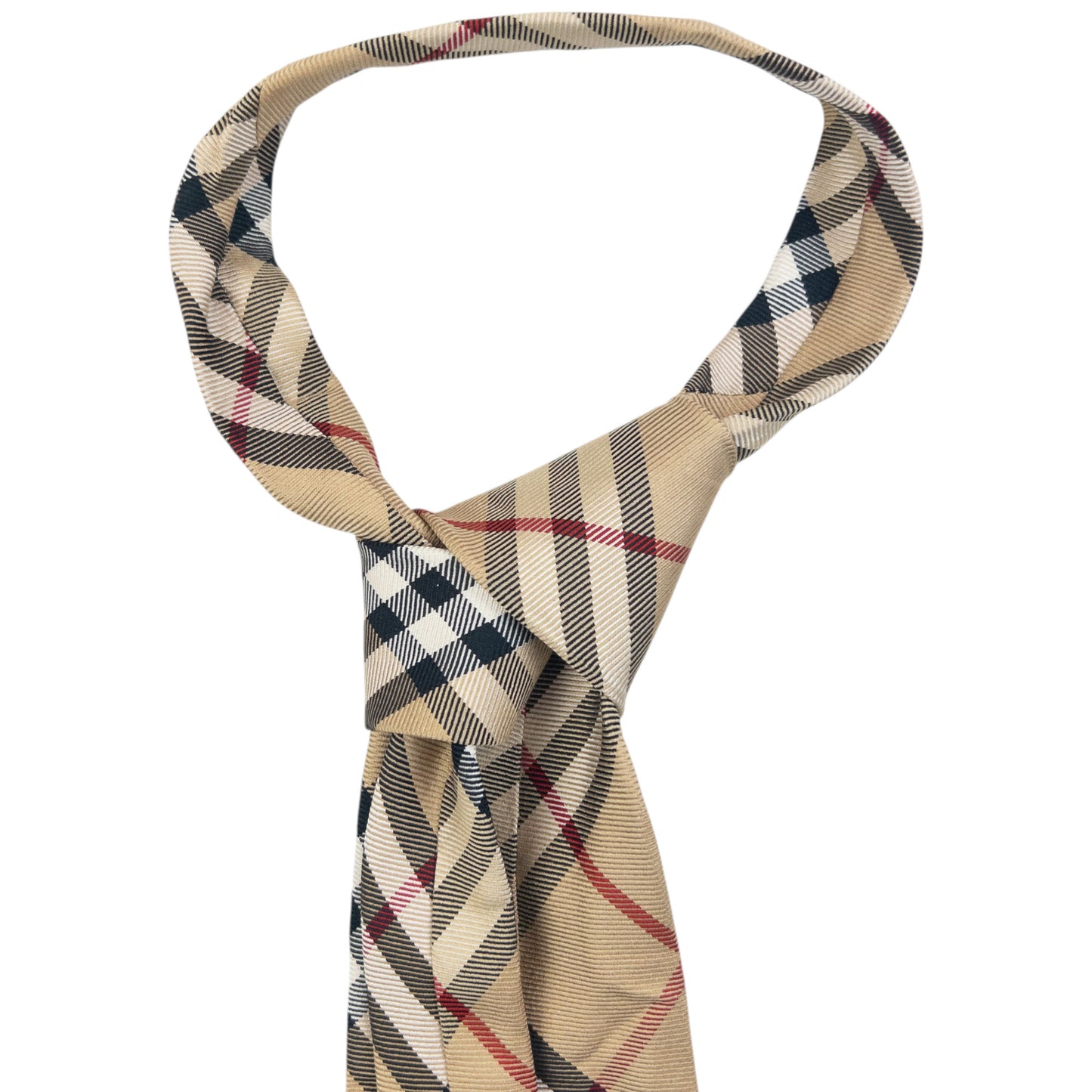 Vintage 2000s Burberry Nova Check Silk Tie