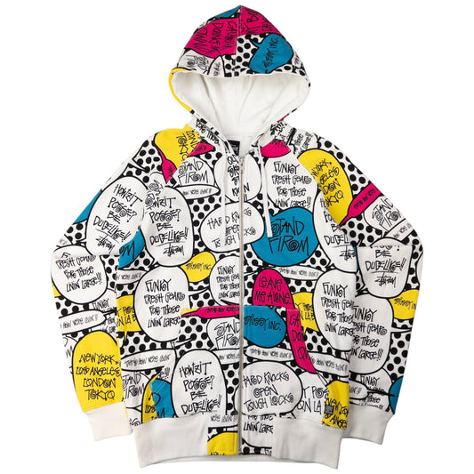 Vintage Stussy Speech Bubble Zip Up Hoodie Size S