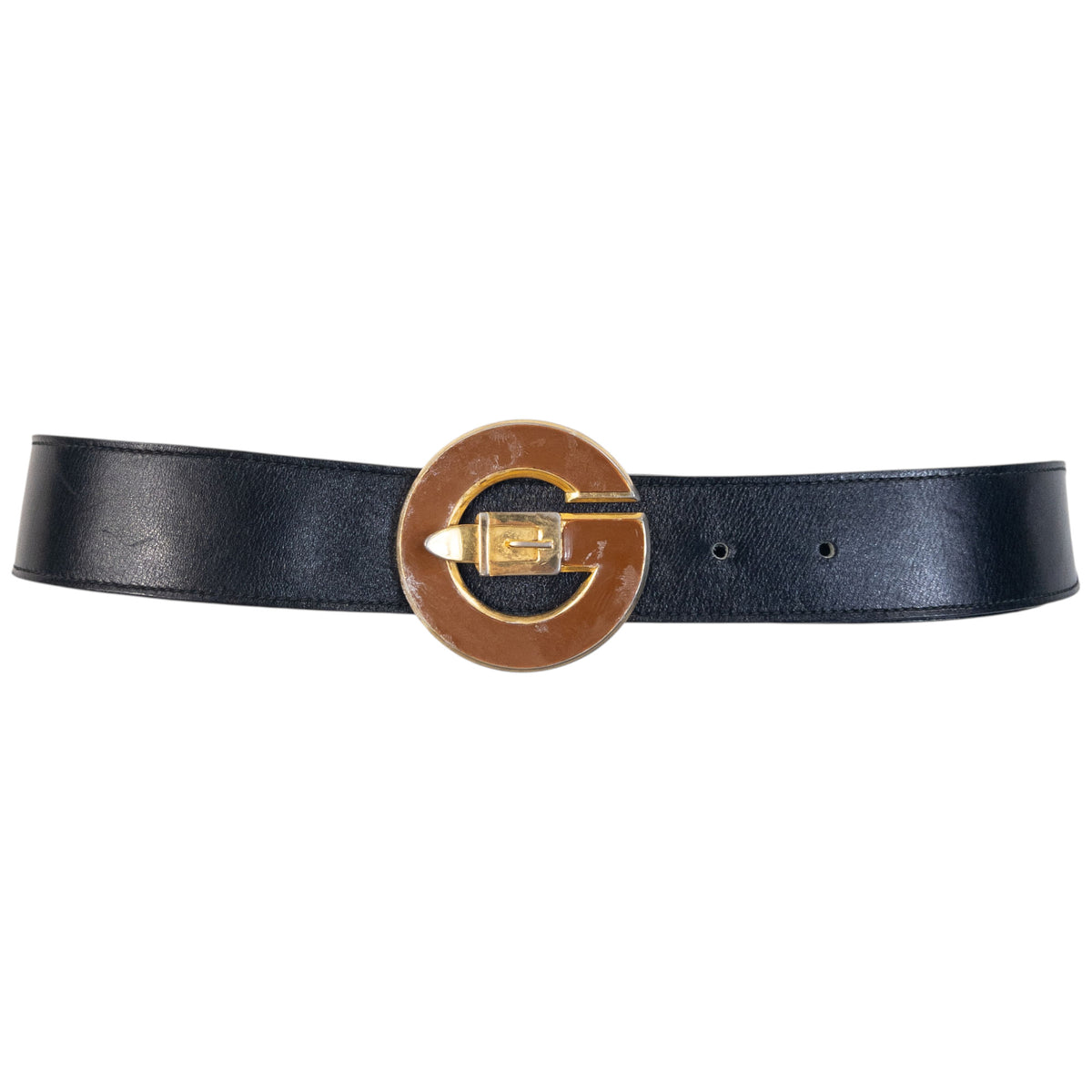 Vintage 90s Gucci Leather Belt in black, photo 2