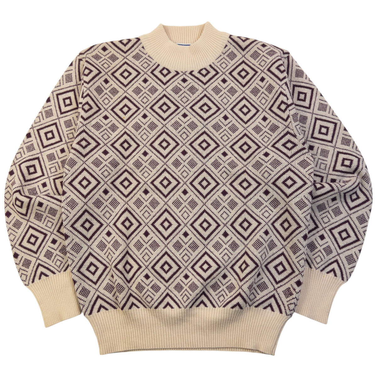 Vintage 80sYSL Yves Saint Laurent Pattern Wool Knit Jumper Size S