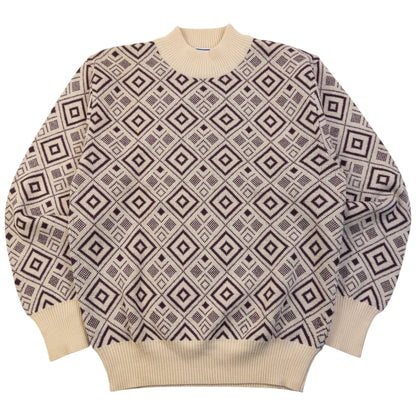 Vintage 80sYSL Yves Saint Laurent Pattern Wool Knit Jumper Size S