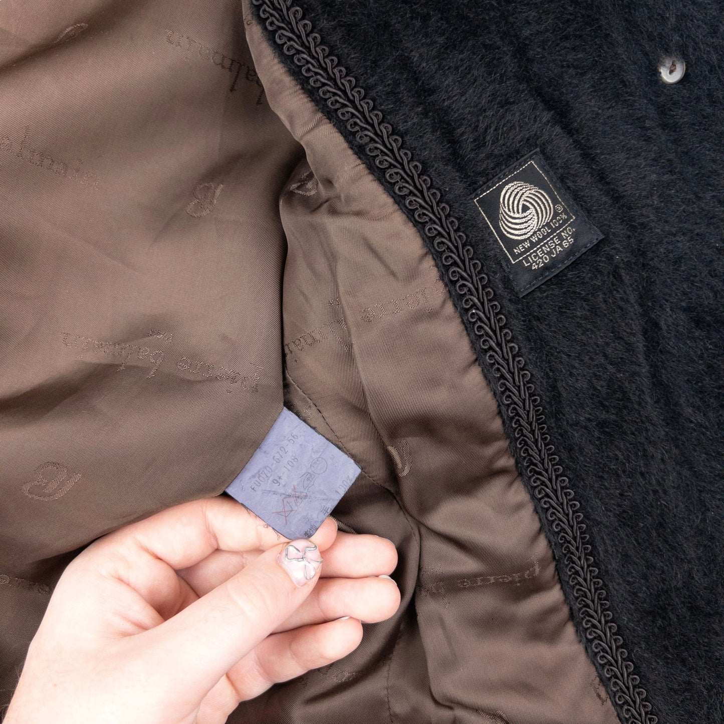 Vintage 80s Pierre Balmain Faux Fur Wool Jacket Womens Size M