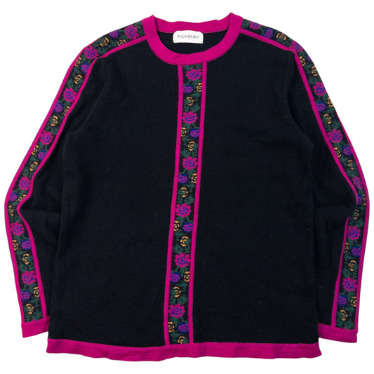 Vintage 90s YSL Yves Saint Laurent Floral Jumper Womens Size S