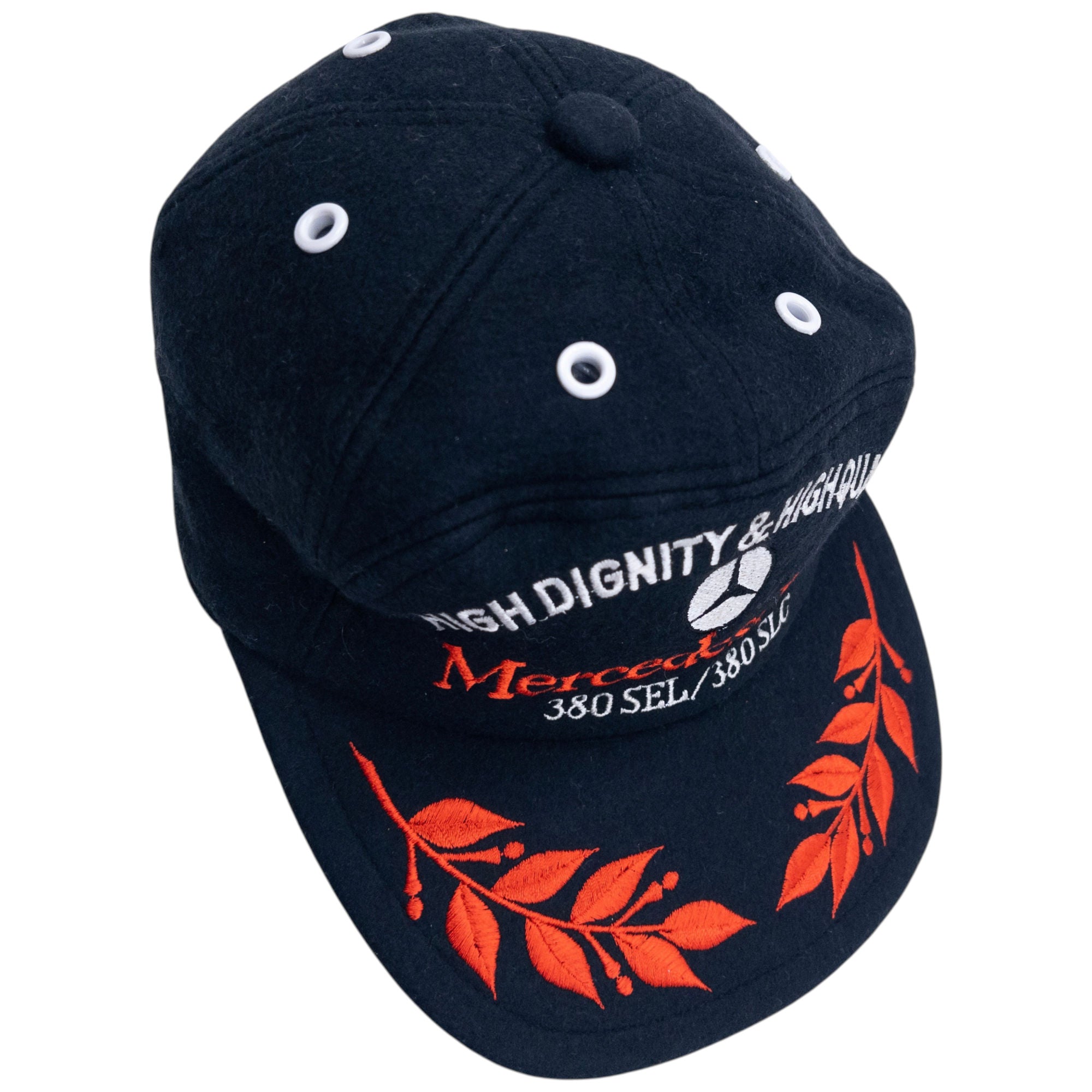 Vintage 80s Mercedes Benz Embroidered Wool Hat Size L