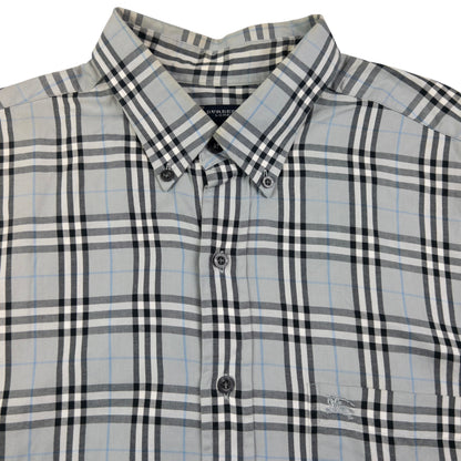 Vintage Burberry Nova Check Long Sleeve Button Up Shirt Size L