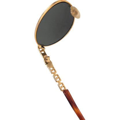 Vintage 90s Gianni Versace Embossed Tortoise Shell Sunglasses