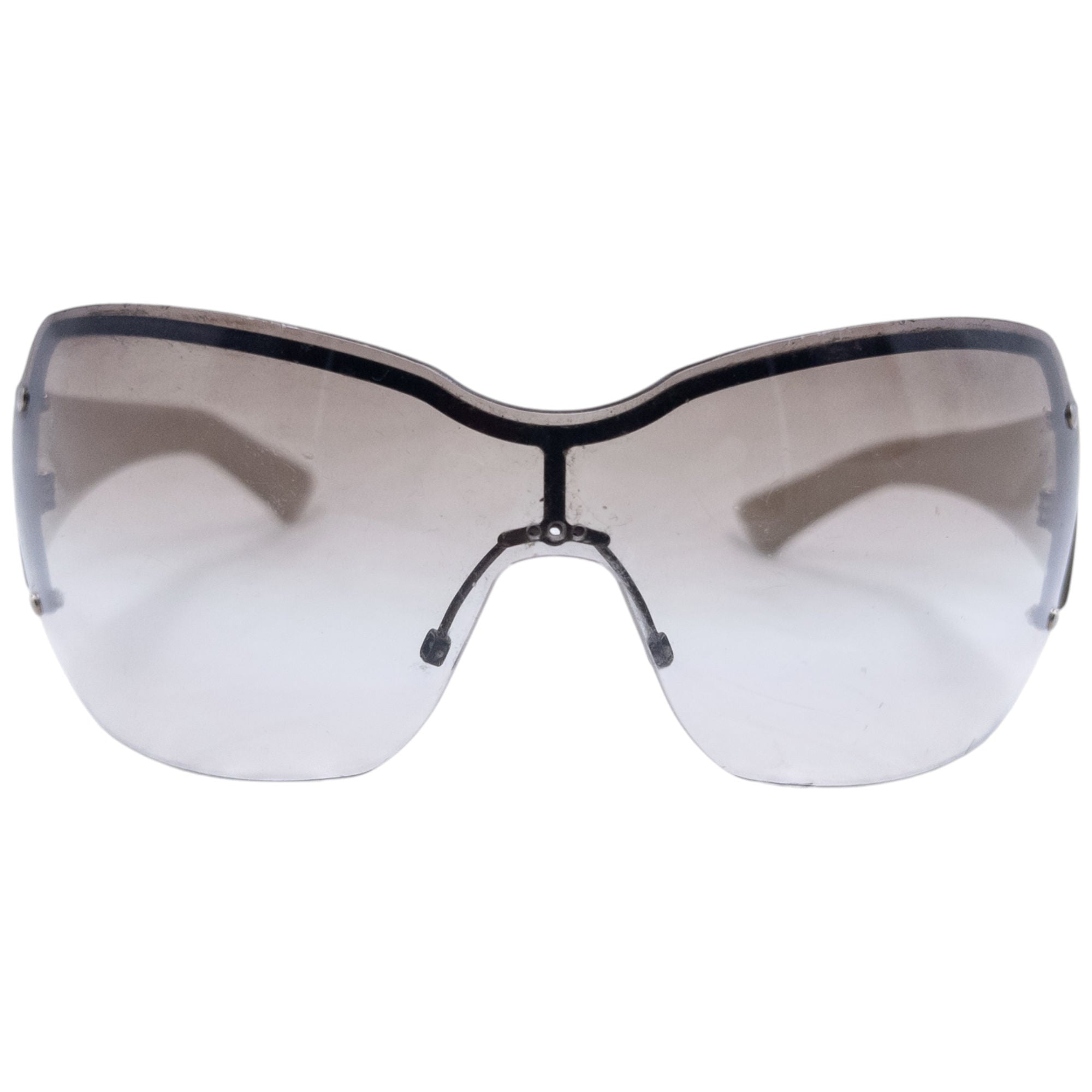 Vintage 2000s Gucci Monogram Rimless Shield Sunglasses