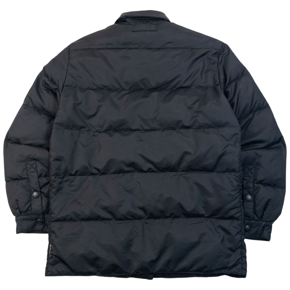 Vintage 90s Armani Jeans Button Up Puffer Jacket in black, photo 2