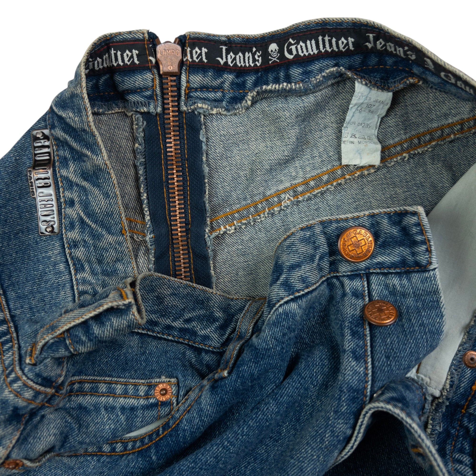 Vintage Jean Paul Gaultier Jean's Zip Back Denim Jeans Size W35