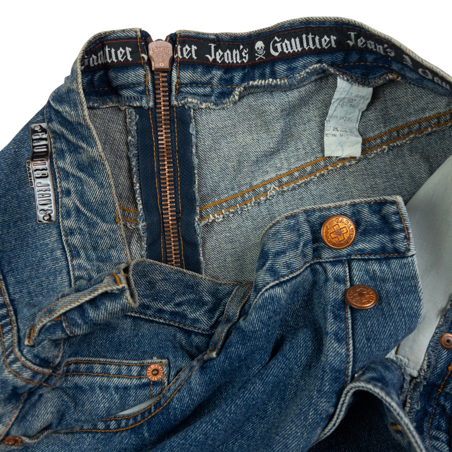Vintage Jean Paul Gaultier Jean's Zip Back Denim Jeans Size W35