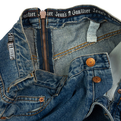 Vintage Jean Paul Gaultier Jean's Zip Back Denim Jeans Size W35